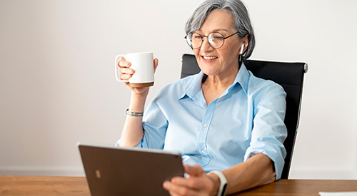 elder female with notebook